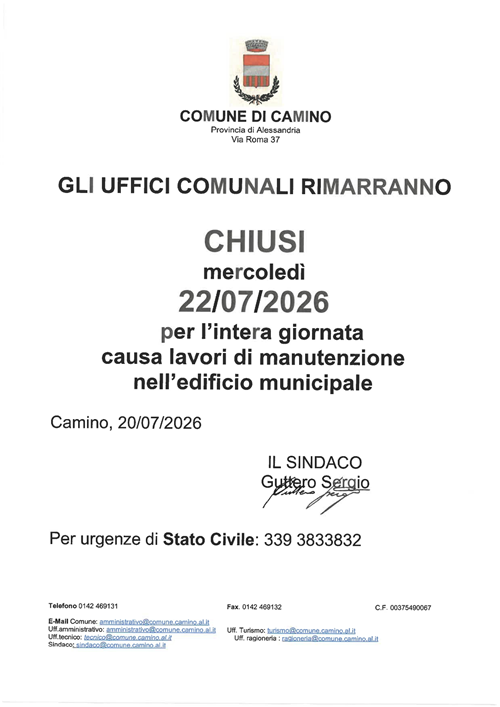 chiusura uffici comunali