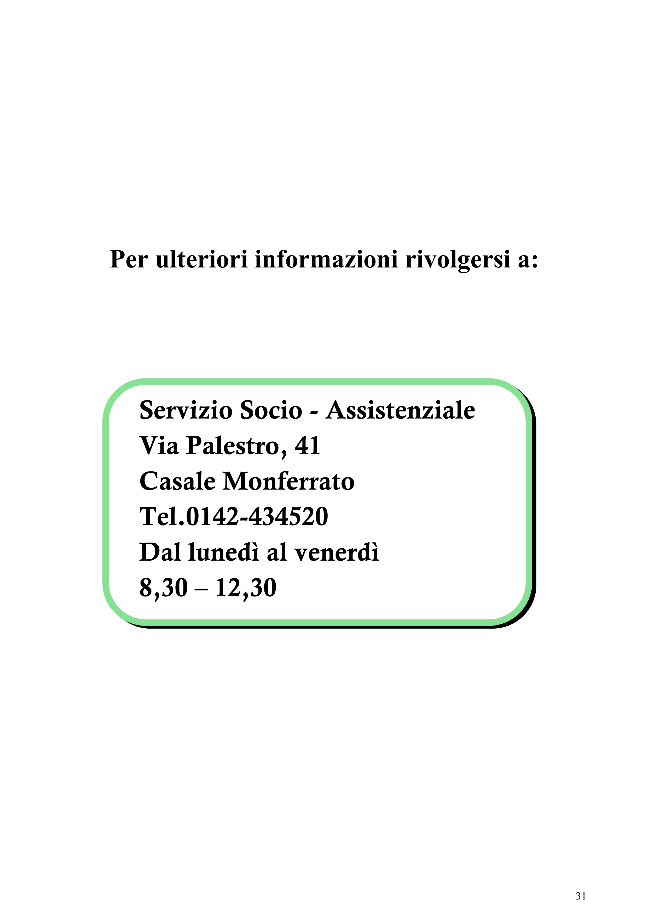 Servizio Socio Assistenziale